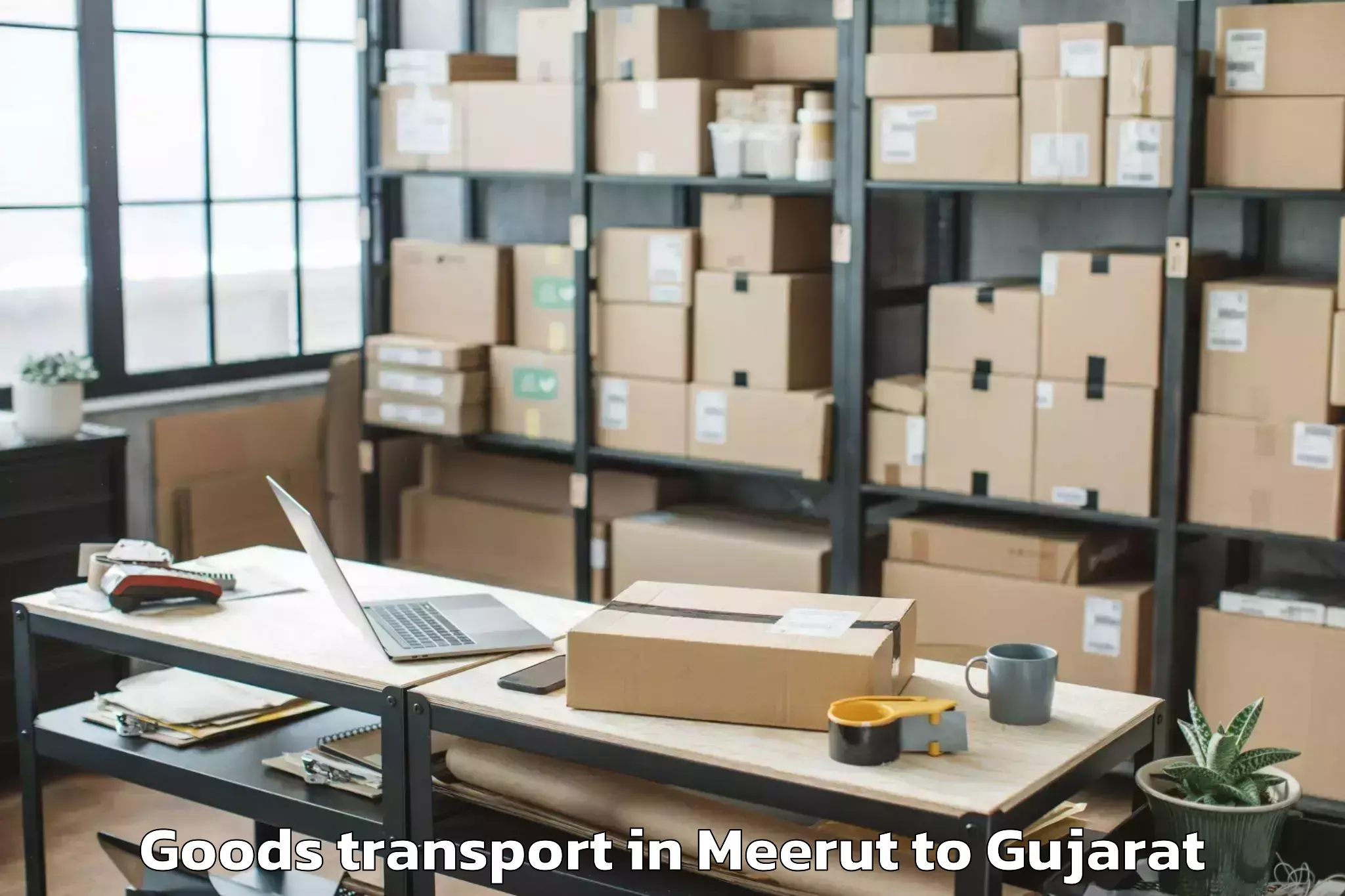 Easy Meerut to Porbandar Goods Transport Booking